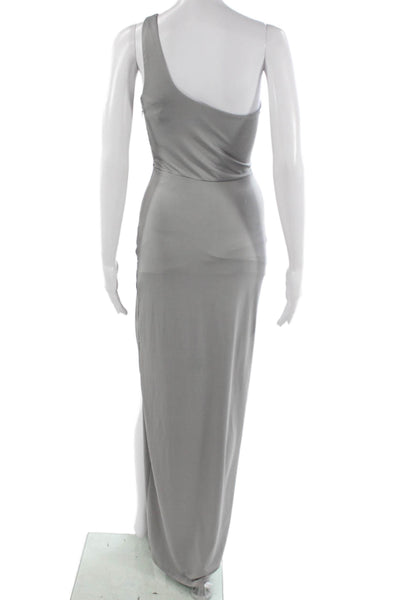 Superdown Women Maxi Dress One Shoulder Sleeveless Gray Polyester Size S