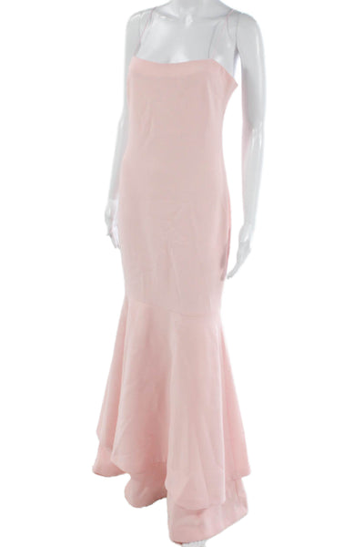 Likely Womens Pink Square Neck Sleeveless Gown Polyester Long Size 2