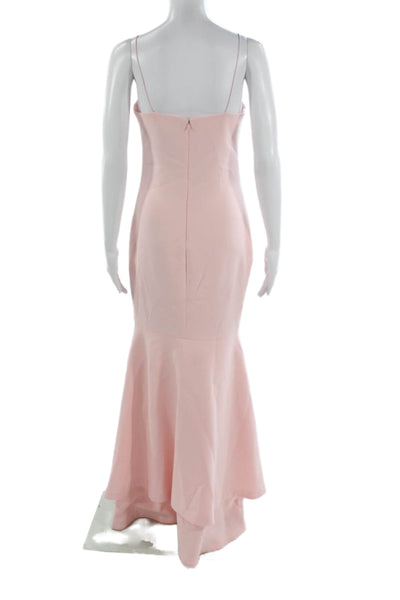 Likely Womens Pink Square Neck Sleeveless Gown Polyester Long Size 2