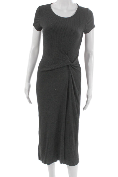 Elie Tahari Women Gray T Shirt Dress Modal Short Sleeve Size S