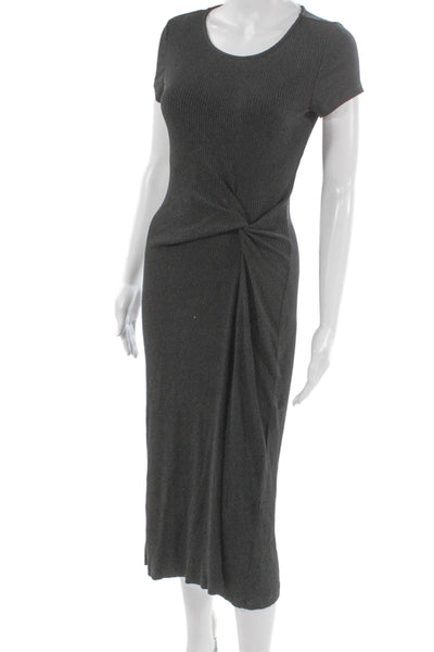 Elie Tahari Women Gray T Shirt Dress Modal Short Sleeve Size S
