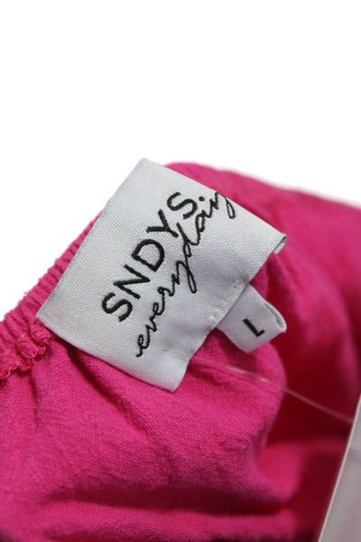 SNDYS. Womens Maxi Dress Pink 100% Cotton Square Neck Sleeveless Size L