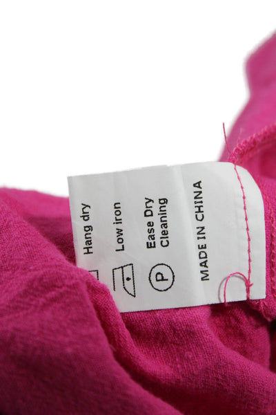 SNDYS. Womens Maxi Dress Pink 100% Cotton Square Neck Sleeveless Size L