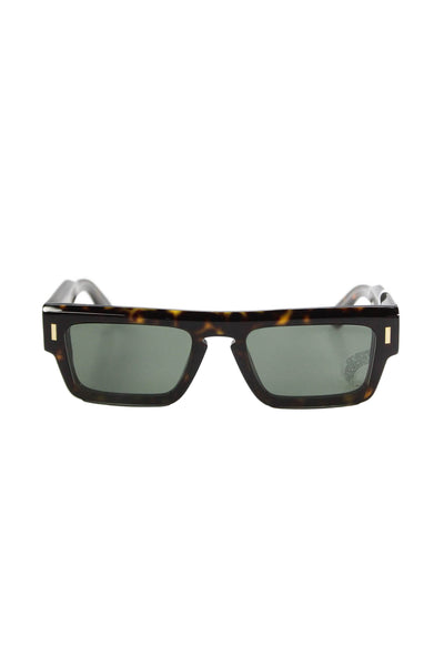 Calvin Klein Womens Square Framed Spotted Sunglasses Havana Brown
