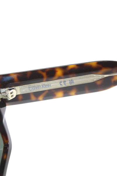 Calvin Klein Womens Square Framed Spotted Sunglasses Havana Brown