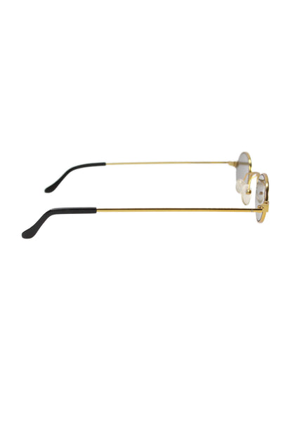 Roberi & Fraud Womens Miniature Round Framed Sunglasses Gold 145MM