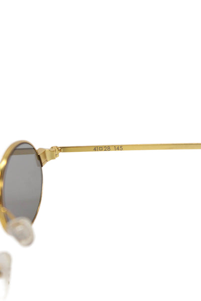 Roberi & Fraud Womens Miniature Round Framed Sunglasses Gold 145MM