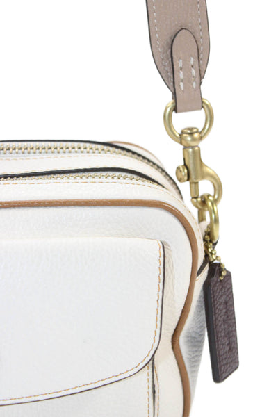 Coach Womens Pebbled Leather Willow Camera Crossbody Handbag White