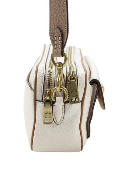 Coach Womens Pebbled Leather Willow Camera Crossbody Handbag White