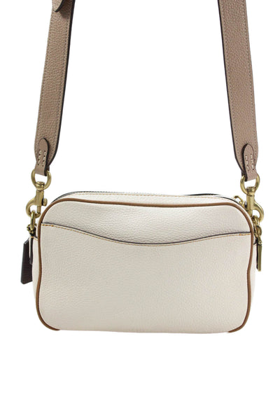 Coach Womens Pebbled Leather Willow Camera Crossbody Handbag White