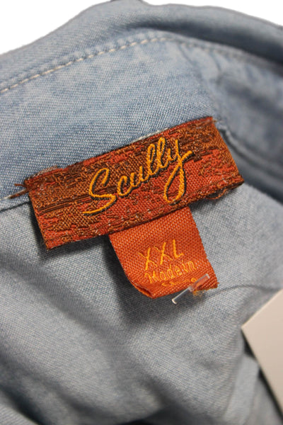 Scully Unisex Adults Button Up Western Floral Long Sleeve Blue Size 2XL
