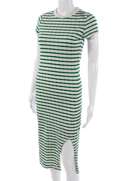 Nation LTD Womens T-Shirt Dress Green Pima Cotton Short Sleeve Size XS
