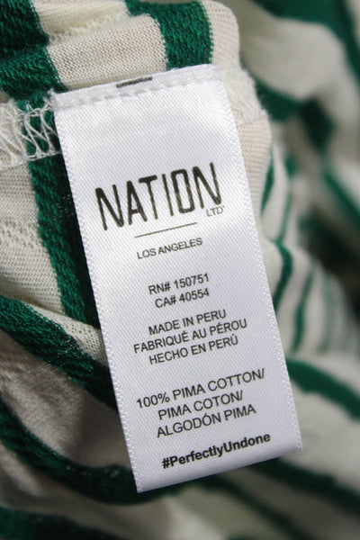 Nation LTD Womens T-Shirt Dress Green Pima Cotton Short Sleeve Size XS