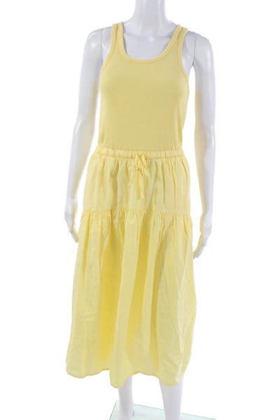 Nation LTD Womens Yellow Tank Dress Organic Pima Cotton Sleeveless Size S