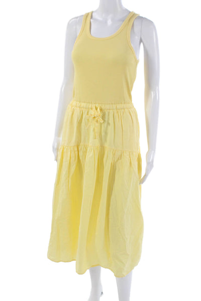 Nation LTD Womens Yellow Tank Dress Organic Pima Cotton Sleeveless Size S