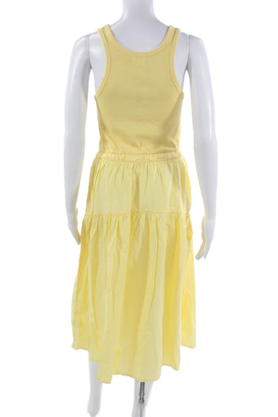 Nation LTD Womens Yellow Tank Dress Organic Pima Cotton Sleeveless Size S