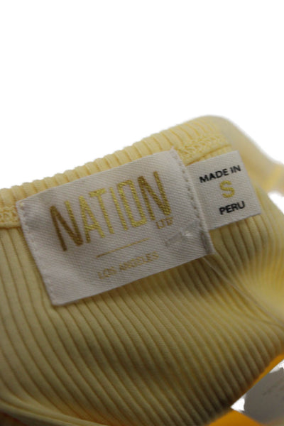 Nation LTD Womens Yellow Tank Dress Organic Pima Cotton Sleeveless Size S