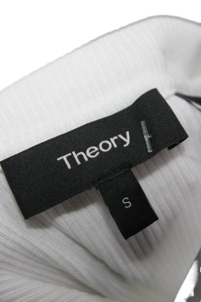 Theory Womens Basic T-Shirt White Crew Neck Short Sleeve Pima Modal Size S