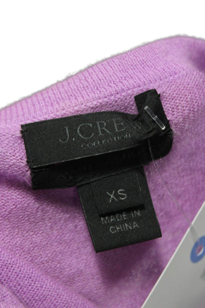 J Crew Women Cashmere Pullover Sweater Purple Crewneck Long Sleeve Size XS