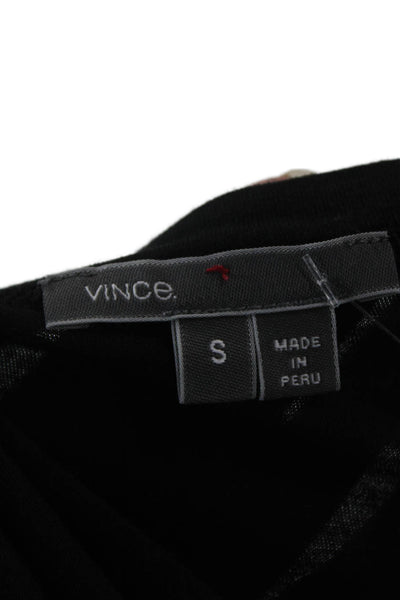 Vince Women Basic Gray Cotton Blend Crew Neck T-Shirt Short Sleeve Size S