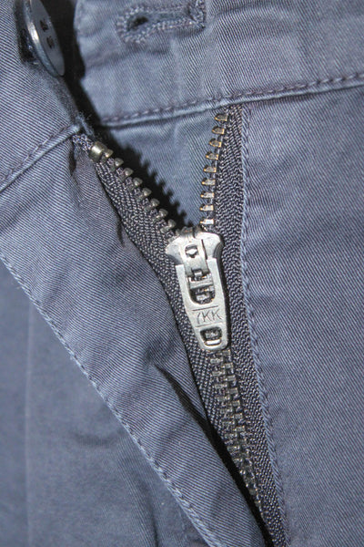 Theory Womens Chino Shorts Blue Button Cotton Spandex Casual Size 4