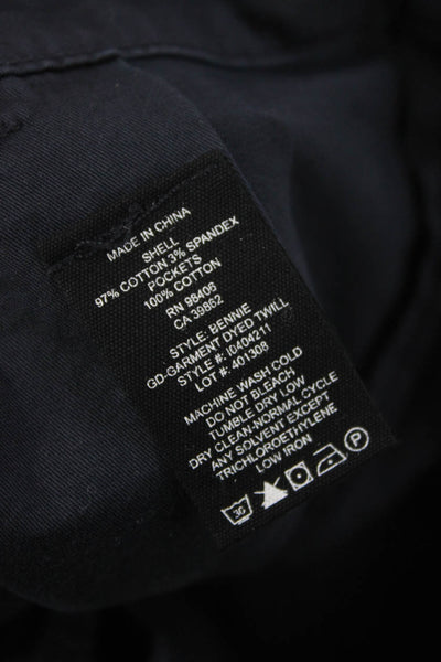 Theory Womens Chino Shorts Blue Button Cotton Spandex Casual Size 4