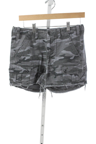 G-One Womens Cargo Shorts Camouflage Gray Cotton Size 2