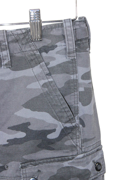 G-One Womens Cargo Shorts Camouflage Gray Cotton Size 2