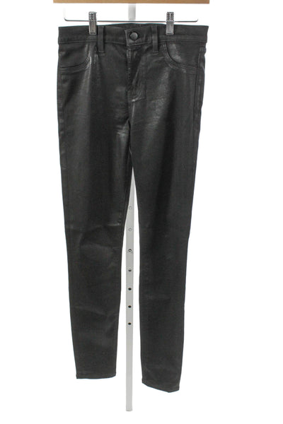 J Brand Womens Skinny Jeans Black Mid Rise 27in Lyocell Size 26