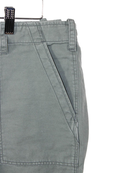 G1 All Purpose Goods Womens Cargo Pants Green Button Cotton Inseam 25 Size 4