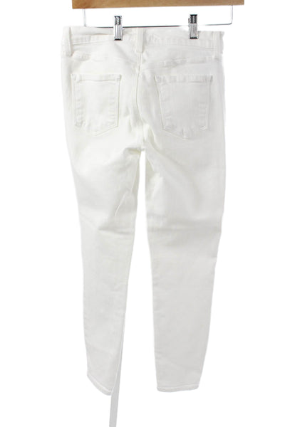 J Brand Women Skinny Jeans White Mid Rise Cotton Size 26