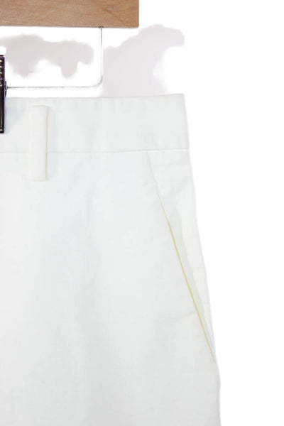 Theory Womens Chino Shorts White Zip 95% Cotton Size 6