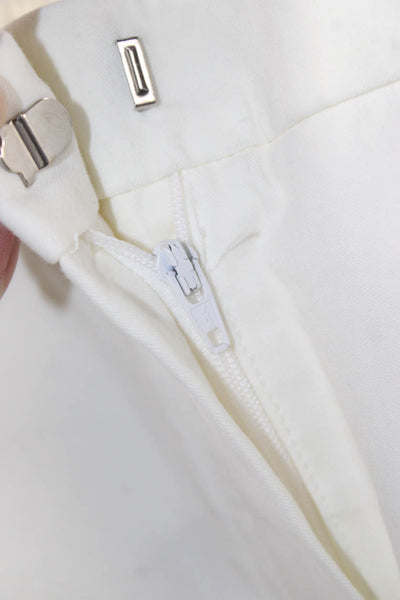 Theory Womens Chino Shorts White Zip 95% Cotton Size 6