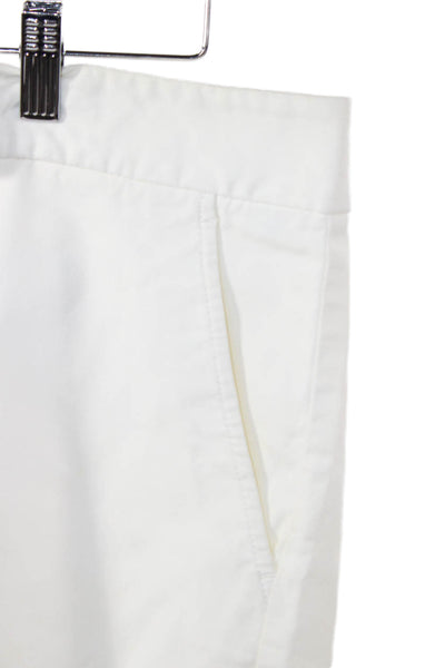 Theory Womens Chino Shorts White Cotton Lycra Button Casual Size 6