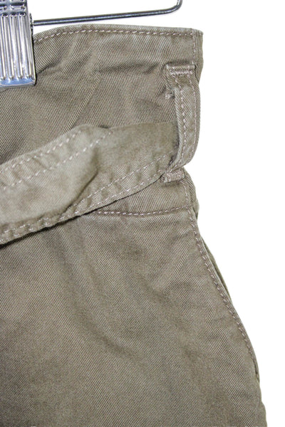 Veronica Beard Womens Paperbag Tie Waist Cotton Blend Green Shorts Size 25