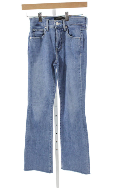Veronica Beard Unisex Bootcut Jeans Blue High Rise Button Cotton Size 23