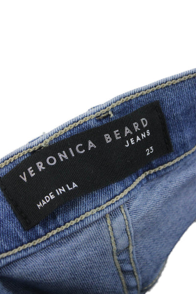 Veronica Beard Unisex Bootcut Jeans Blue High Rise Button Cotton Size 23
