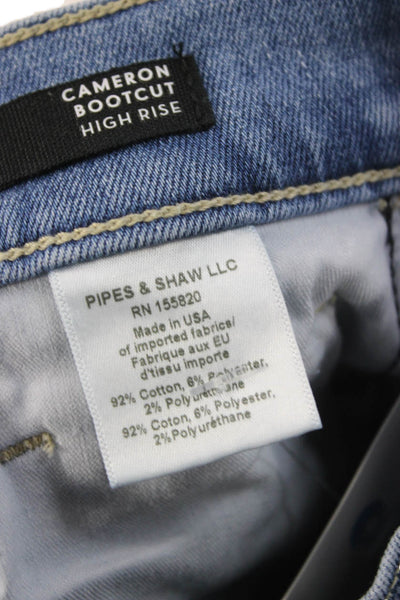 Veronica Beard Unisex Bootcut Jeans Blue High Rise Button Cotton Size 23