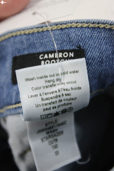 Veronica Beard Unisex Bootcut Jeans Blue High Rise Button Cotton Size 23