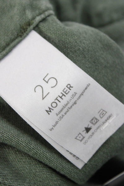 Mother Womens Cargo Pants Green Cotton Button Front Military Size 25