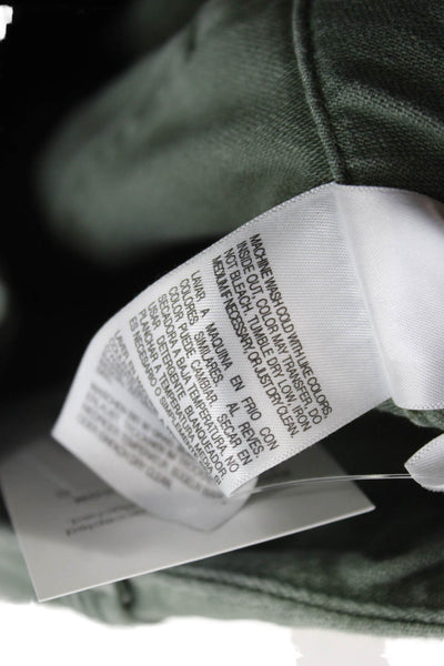 Mother Womens Cargo Pants Green Cotton Button Front Military Size 25