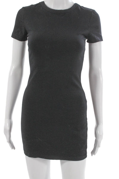 T Alexander Wang Women Basic Crew Neck Short Sleeve T-Shirt Gray Size XS