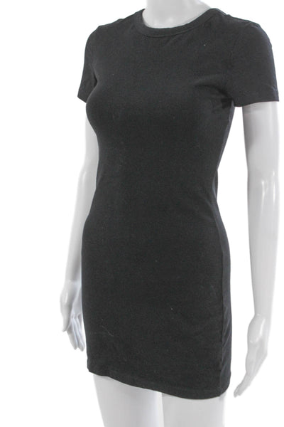 T Alexander Wang Women Basic Crew Neck Short Sleeve T-Shirt Gray Size XS