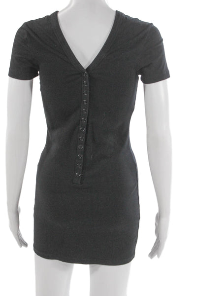 T Alexander Wang Women Basic Crew Neck Short Sleeve T-Shirt Gray Size XS
