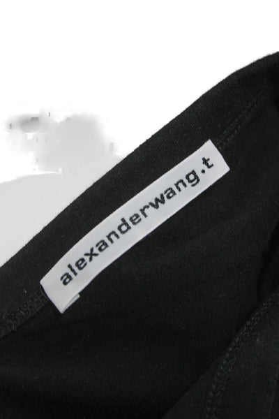 T Alexander Wang Women Basic Crew Neck Short Sleeve T-Shirt Gray Size XS