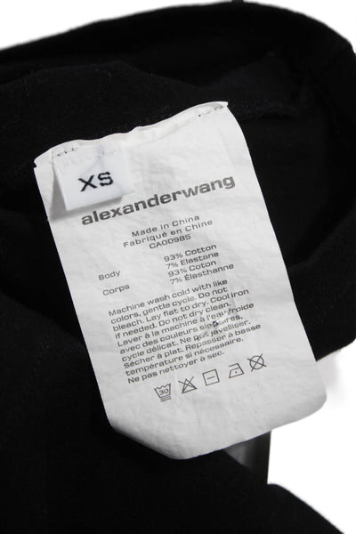 T Alexander Wang Women Basic Crew Neck Short Sleeve T-Shirt Gray Size XS