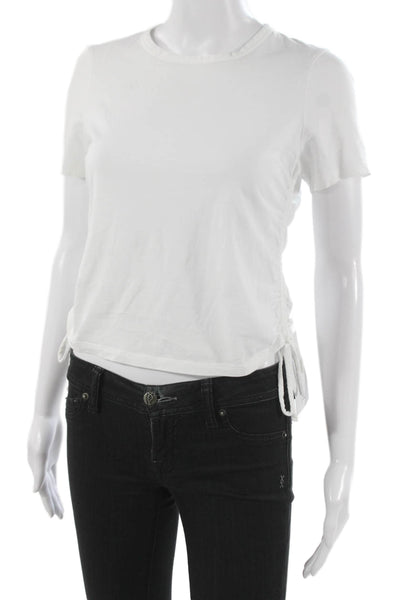 Veronica Beard Women White Pima Cotton Crewneck Short Sleeve T-Shirt Size XS