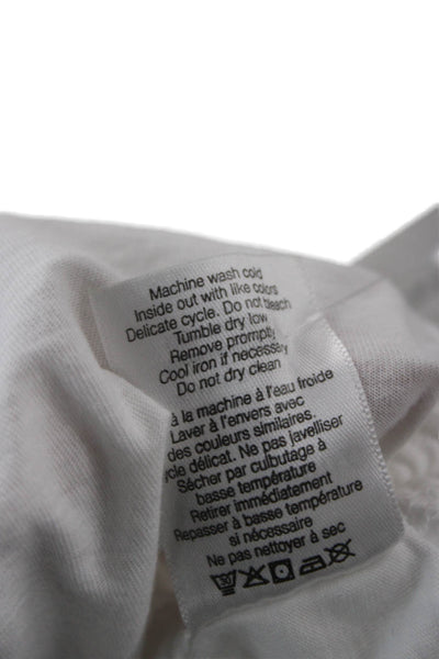Veronica Beard Women White Pima Cotton Crewneck Short Sleeve T-Shirt Size XS