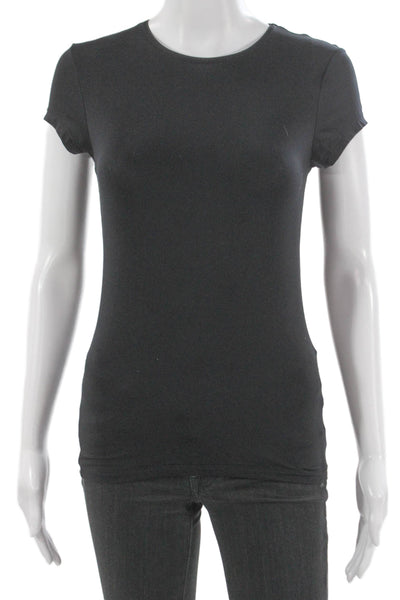 Vince Womens Black Round Neck Short Sleeve Basic T-Shirt Size XS