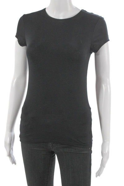 Vince Womens Black Round Neck Short Sleeve Basic T-Shirt Size XS